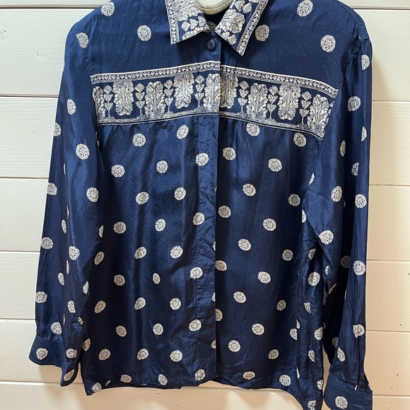 ❣️DIANE GILMAN silk shirt  M - Picture 9 of 12